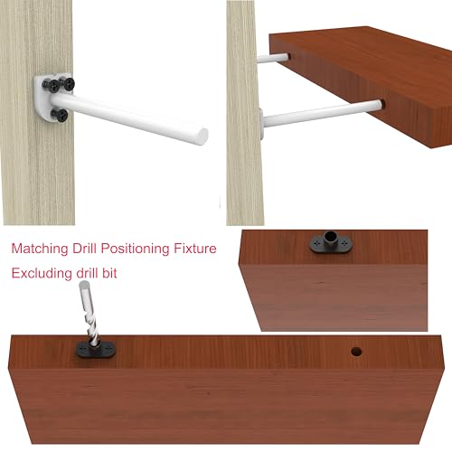 4 Inch Heavy Duty Floating Shelf Brackets 6 Pack, 1/4" Thick Solid Steel Hidden Blind Support, Fits Wood Studs, Holds 200 lbs, Invisible Hardware DIY Kit for Custom Shelving, White - size: 4 Inch, style: White 6 Pack