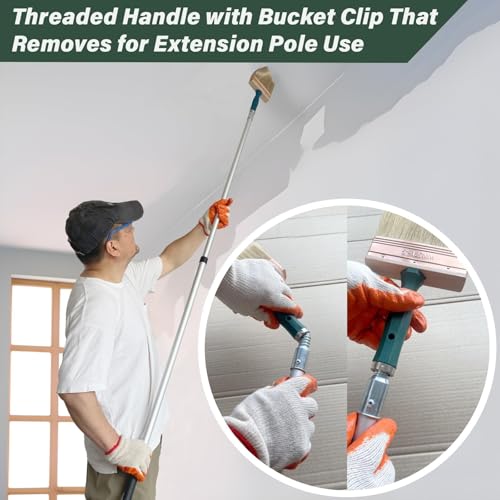 King Origin 7 Inch Paint Brush, Deck Stain Brush Threaded Handle - size: 7-Inch