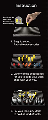 Free Zone 4-Piece Large Pegboard Set - color: Red