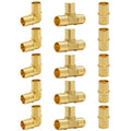 SUNGATOR 15-Pack 1 Inch PEX Fittings Kit, 5 Each Elbow Tee Coupling - size: 1", 15 Pack