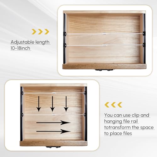 24 Pcs Metal Adjustable File Cabinet Rails Set Include 16 Hanging File Rail Clips 8 Cabinet Dividers Bars Suitable for Cabinets with Drawer Thickness Less Than 1/8 Inch(Silver,10-18.5 Inch) - color: Silver, size: 10-18.5 Inch