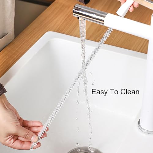 Flexible Drain Cleaner Brush, Bendable Shower Sink Long Pipe Cleaners Hair Clog Remover Cleaning Tool for Home Kitchen Sink, Bathroom Hair, Unclog Toilet, Dryer Vent, Sewer, Snake Tube