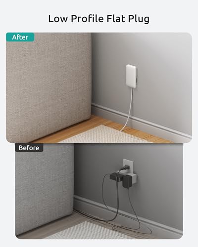 Flat Plug Surge Protector Power Strip, Outlet Cover 3ft Extension Cord - size: 5AC(3FT-2Prong)