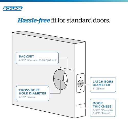 SCHLAGE Accent Hall/Closet Passage Door Handle, Reversible, Satin Nickel
