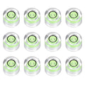 HARFINGTON 12pcs Circular Bubble Spirit Level 8x5.5mm Mini Round Bubble Spirit Level Little Measuring Layout Tools for TV Industrial Carpentry Picture Frame, Green/Black - color: Green/Black, size: 8x5.5mm