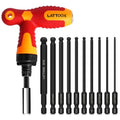 SAE Ball End Hex Bit Set with T Handle Ratchet Driver - style: 10PCS Ball Hex Bits+T Handle