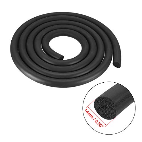 uxcell Foam Rubber Seal Weather Strip 14mm Diameter 2 Meters Long Black - size: 14mm x2m