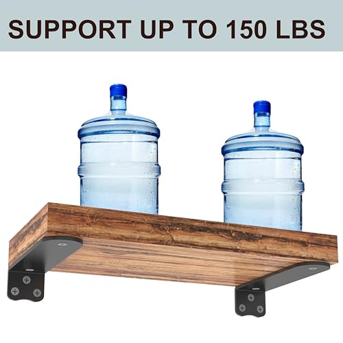 10Inch Black Heavy Duty Floating Shelf Bracket 6 Pack 3-Hole Mount - color: Black 6 Pack, size: 10 Inch