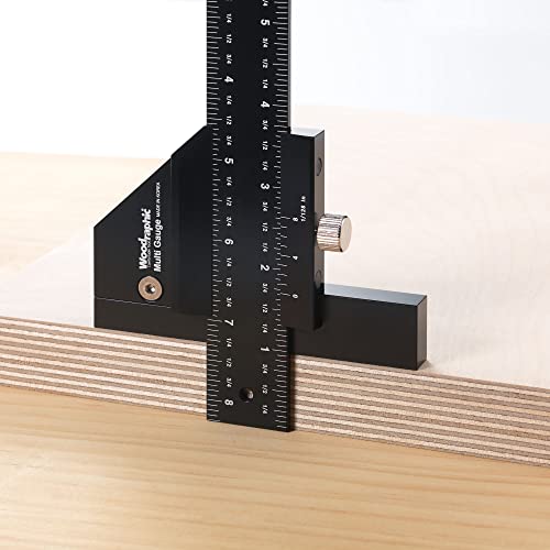 Scriber Gauge 14 Inch – Long Measuring Tool, Marking Ruler, Layout Square, Thickness Gauge, CNC Aluminum Tool for Woodworking, Joinery, Framing, Furniture, Cabinet (New Version) - size: 14 Inch