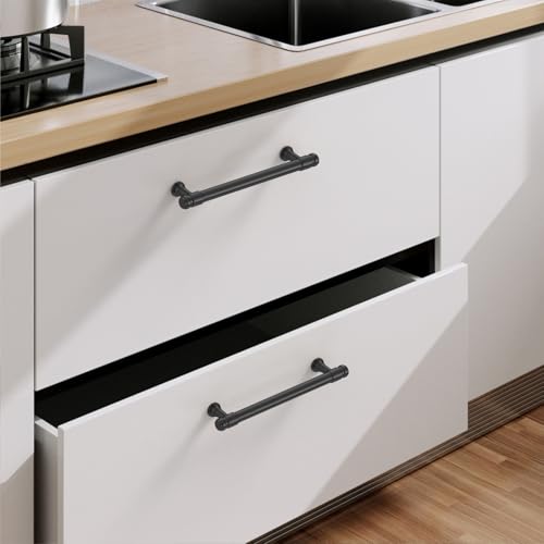 9BUILD 10 Pack 5 Inch Matte Black Cabinet Handles,Kitchen Hardware - color: Matte Black, size: 5"/128MM Hole Center