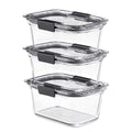 Rubbermaid Brilliance Glass Storage 4.7-Cup Food Containers with Lids Set of 3 Clear - size: 4.7 cups (6-Piece)