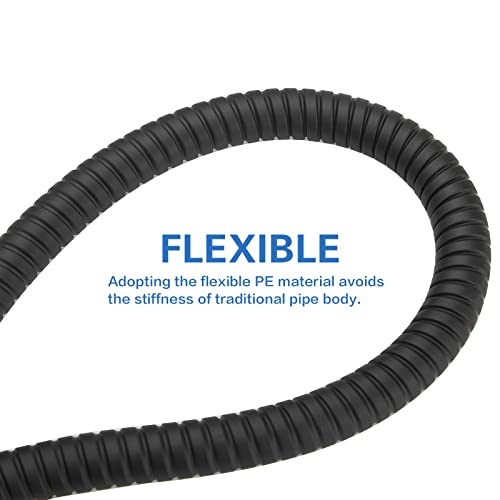 RUMOSE 69 inches Extra Long Shower Hose, Black - color: Black, size: 69"