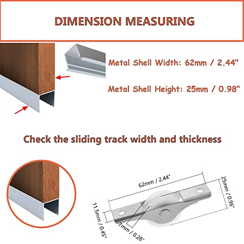 MroMax 2Pcs 25mm/0.98" Dia Screen Door Rollers Nylon White Sliding Wheel U Groove Electroplating Sliding Wheel with Stainless Steel Shell for Garage Screen Door - color: 2Pcs White U Groove Wheel