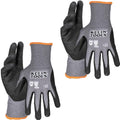 Klein Tools 60589 Work Gloves, Knit Dipped Cut Resistant ANSI A4 Nitrile Coated Gloves, HPPE Fabric, Touchscreen Capable Fingertips, Large, 2-Pair - style: Large