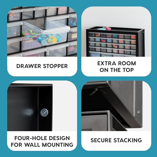 IRIS USA 44-Drawer Small Parts Storage Cabinet, Crafts, Made in USA, Black - color: Black, size: 44 Drawer