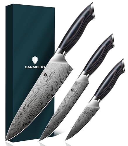 3PCS Kitchen Knife Set,Chef Knife Sets in Powder Steel - size: 3PCS Knife Set