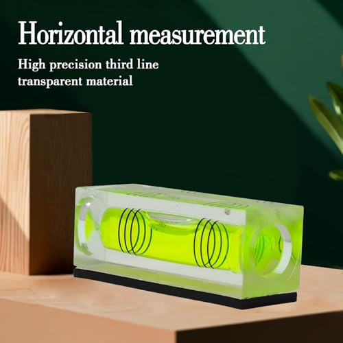High precision mini level bubble, double line small bubble, three line flat ball level, household ruler can be turned 180 degrees (Magnetic, 44 * 17 * 15mm（4PCS)) - size: 44*17*15mm（4PCS)