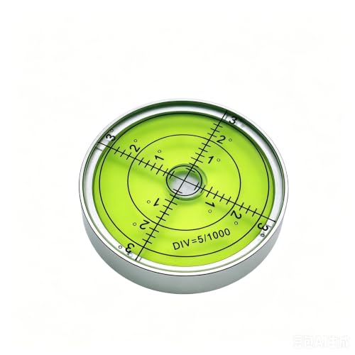 Aluminum alloy high-precision universal horizontal level instrument bubble level tool circle 2.4 inches 60mm (silver-green) - color: Silver-green