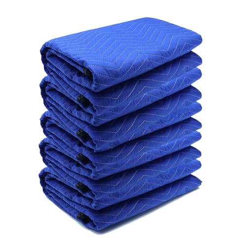 5 Pack Moving Blankets 40x72in Heavy Duty Padded Packing Furniture Blankets for Moving Supplies Shipping Protecting Furniture - size: 5pack