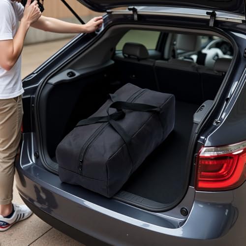 Extra Large Heavy Duty Duffle Bag - Foldable Storage Organizer for Camping Chairs, Grill Tools, Tent, Yoga Mat, Fishing Gear & Tool Kits with Shoulder Strap (52L-27.56''(L)x9.45''(W)x12.2''(H)) - size: 52L-27.56''(L)x9.45''(W)x12.2''(H)