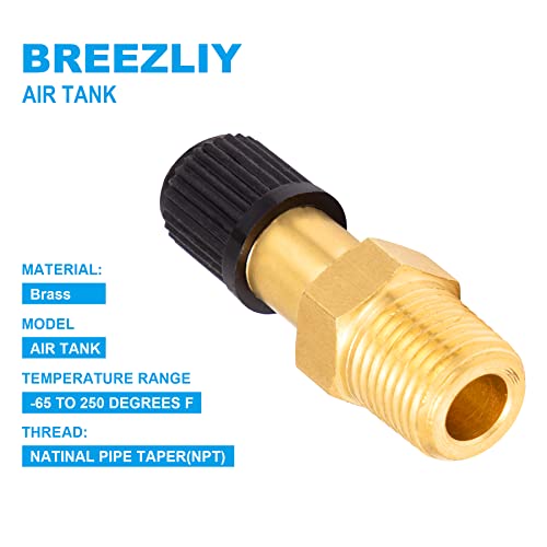 2PCS 1/8" NPT Tank Valve Anti-Corrosion Brass Schrader Valve with Standard Valve Core with 1/8'' NPT Male,Using with Air Compressor Tanks with Sealing Caps - size: 2PCS 1/8" NPT Tank Valve