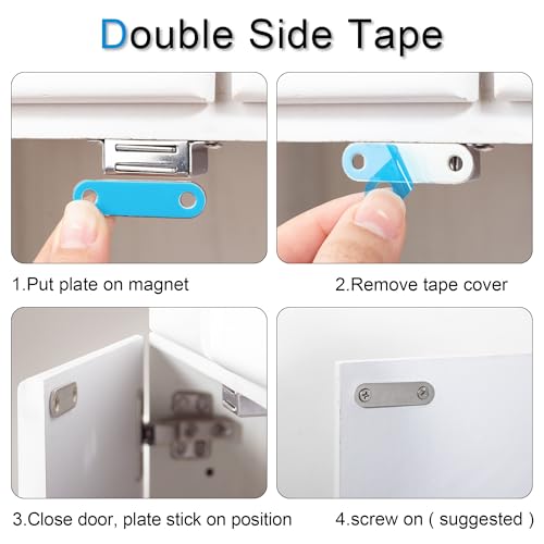 whitesnow Magnetic Cabinet Latch Furniture Drawer Catches, Pack of 2