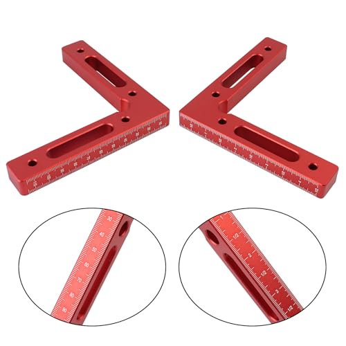 90 Degree Positioning Squares, 2Pcs Premium Aluminum Alloy Right Angle Clamps & Corner Clamping Squares for Woodworking, Picture Frames, Cabinets & DIY Projects