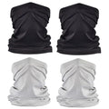 4 PCS UV Protection Neck Gaiter Mask，Breathable Summer Cooling Face Cover - color: 2 Black + 2 Grey