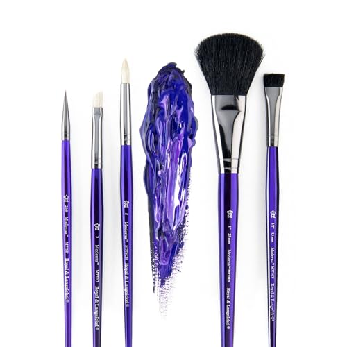Royal & Langnickel Moderna, 5pc Black Mop Variety Brush Set for All Painting Mediums, Includes - Mop, Scruffy, Scrubber, Foliage & Spotter Brushes - style: Black Mop Variety