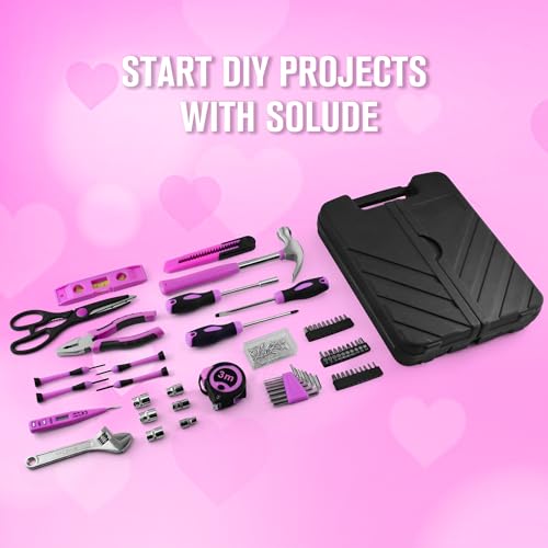 Pink Tool Set for Women,206-Piece Home Tool Kit for Women Girls Ladies,Basic Household Toolkits for New Apartment Garage Office College Dorm & DIY Projects - size: 206 Piece