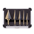 Step Drill Bit Set 5Pcs, HSS Step Drill Bits 50 Sizes - style: 5PC