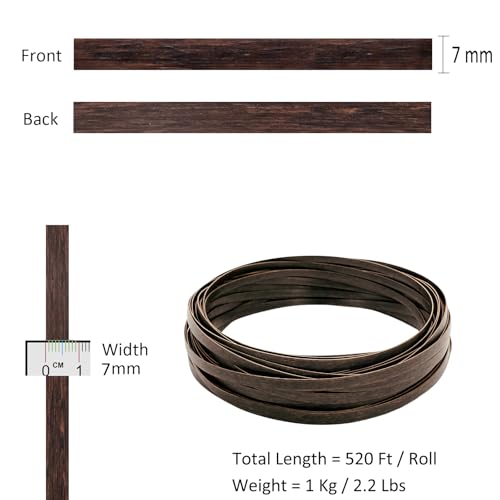 2.2 Lbs Mottled Dark Brown Wicker Repair Supplies, 520 Ft Plastic Rattan Replacement Material, Wicker Repair Kit for Patio Furniture Repair - color: Mottled Dark Brown, size: 2.2 Lbs