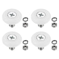PATIKIL 22mm Drawer Rollers, 4 Set Nylon Positioning Pulleys Small Drawer Pulley Replacement Wheel with Spring Washer and Nut for File Cabinet Slides, White - size: 22mm