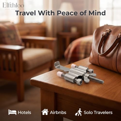 Portable Door Lock, Stainless Steel Inward-Swinging Security