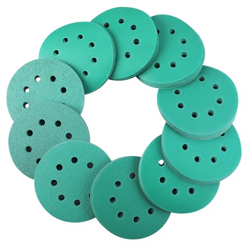 WORKPRO Sanding Discs Set, 5-Inch 8-Hole Hook and Loop, 150 Pack, Green - style: Premium Zirconia Random Orbital Sander Pads