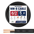6/2 Wire with Ground - 5FT 6 Gauge NM-B Non-Metallic Sheathed Cable 100% Pure Copper 6 AWG 2 Conductor Residential Indoor Wire for Outlets, Switches, Other Loads and Lighting Wiring Projects etc. - size: 5FT, style: 6AWG/2