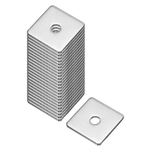 uxcell Square Washer, 25Pcs M5x25x25x2mm 304 Stainless Steel Square Plate Washers Flat Pad Spacer Gasket for Hardware Fastener - size: M5x25x25x2mm