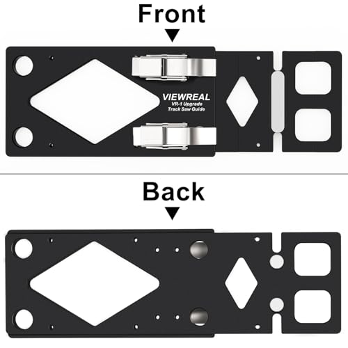 Track Saw Guide Rail Square CNC-Machined Track Saw Square Guide with Edge Support, 90° Right Angle Cutting Tool Compatible with Festool and Makita Compact Parallel Guide System Accessory - color: Black