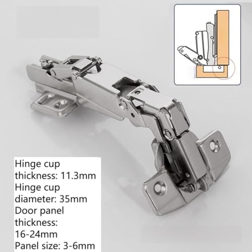 165° Self-Closing Heavy Duty Hinge - C98 Compatible Cabinet/Door Hinge for Kitchen Wardrobe & Automotive Storage Systems (1-Pack)