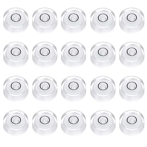 HARFINGTON 20pcs Small Circular Bubble Spirit Level 15x6mm,White/Black - color: White/Black, size: 15x6mm