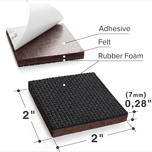 X-PROTECTOR Non Slip Furniture Pads – 24 pcs Premium Furniture Grippers 2"! - size: 24 Square 2"