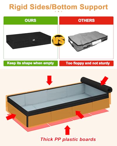 punemi 6.7 in Sturdy Under Bed Clothes Storage Containers, 2Pack, Black - color: Black, size: 2 Pack-6.7 inch Tall-Structured