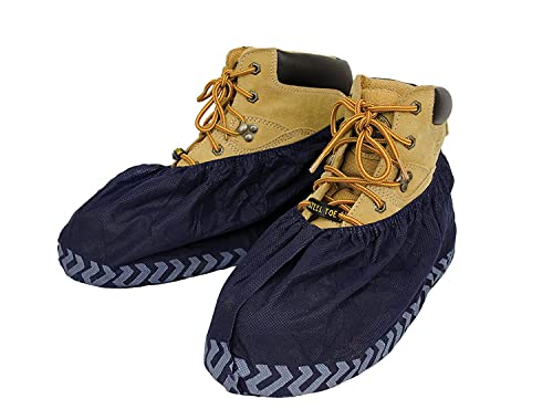 ShuBee Original Disposable, Extra-Large Boot and Shoe Covers, Thicker & Stronger, Durable Protection for Floors - 50 Pairs - color: Dark Blue