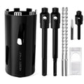Diamond Core Drill Bit 4"(102mm) with Pilot Bit & Adapters (SDS Plus & Hex) – Upgraded Welded Segments, 8.6" Depth – for Concrete, Solid Brick, Hollow Brick, Masonry & More - size: (4"/102mm)