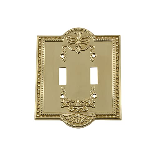 Nostalgic Warehouse Meadows Light Switch Cover Plate, Polished Brass - color: Polished Brass, size: Double Toggle