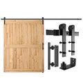 SMARTSTANDARD 11 FT Heavy Duty Sturdy Sliding Barn Door Hardware Kit Black - size: 11 Feet
