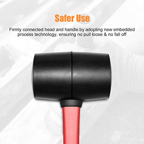 Fiberglass Handle Rubber Mallet Hammer Set without Damage,2 Packs