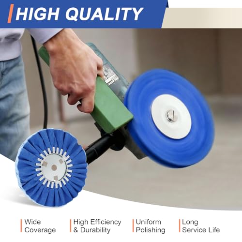 8" White Airway Buffing Wheel, 5/8" Arbor, 16-Ply Fine Polishing Wheel for Angle Grinder, Final Polishing for Aluminum & Metal, Removes Micro-Haze, High Gloss Mirror Finish, 2 PCS - color: Fine 2pcs, size: 16plys