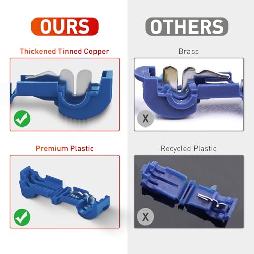 Nilight 120PCS/60 Pairs Blue T-Tap Quick Splice Disconnect Wire Terminals - size: 120Pcs 16-14AWG
