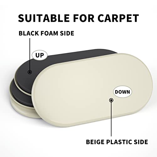 Yelanon Furniture Sliders 8 Pcs 9.5" Oval Beige for Carpet - size: 8Pcs 9.5"Beige